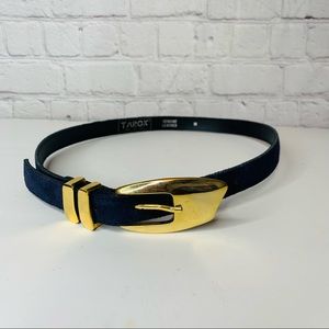 Vintage Tarox Genuine Leather Belt w/gold hardware